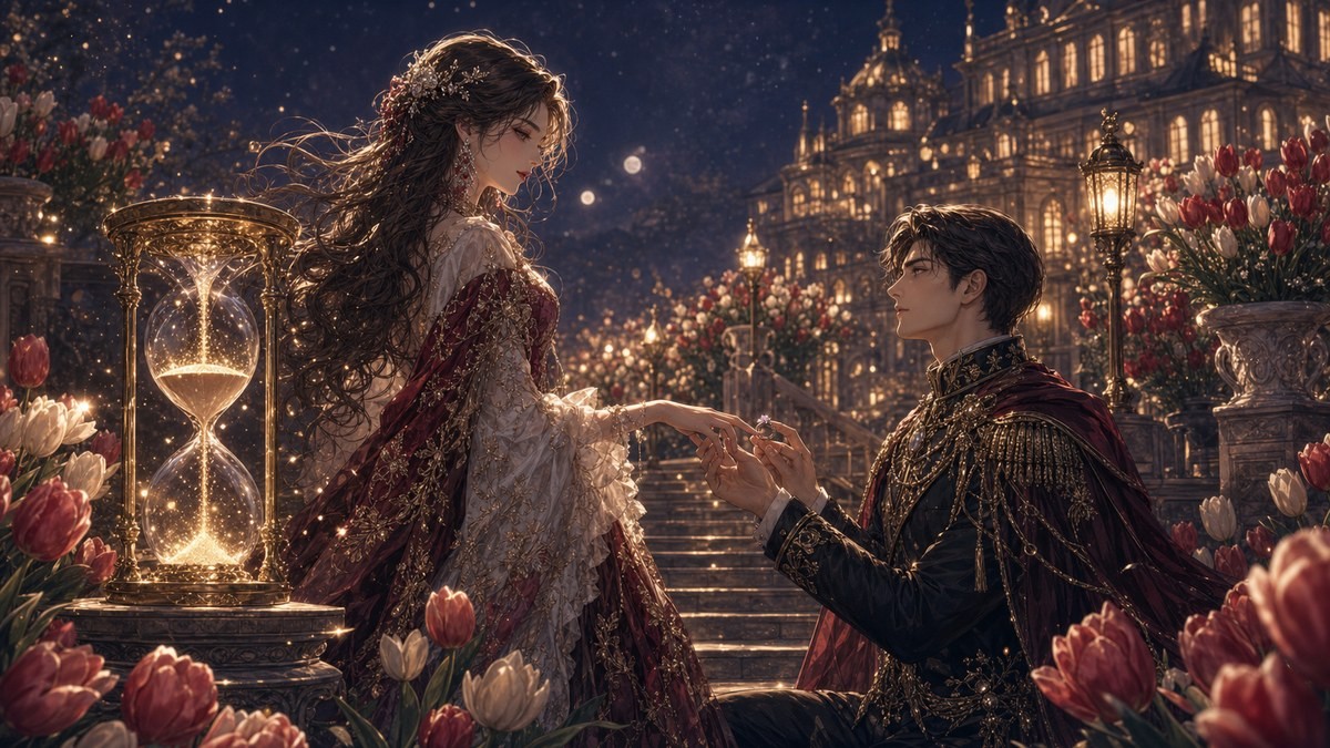 悪女は砂時計をひっくり返す小説263話 感想考察 砂時計と指輪のプロポーズイメージ