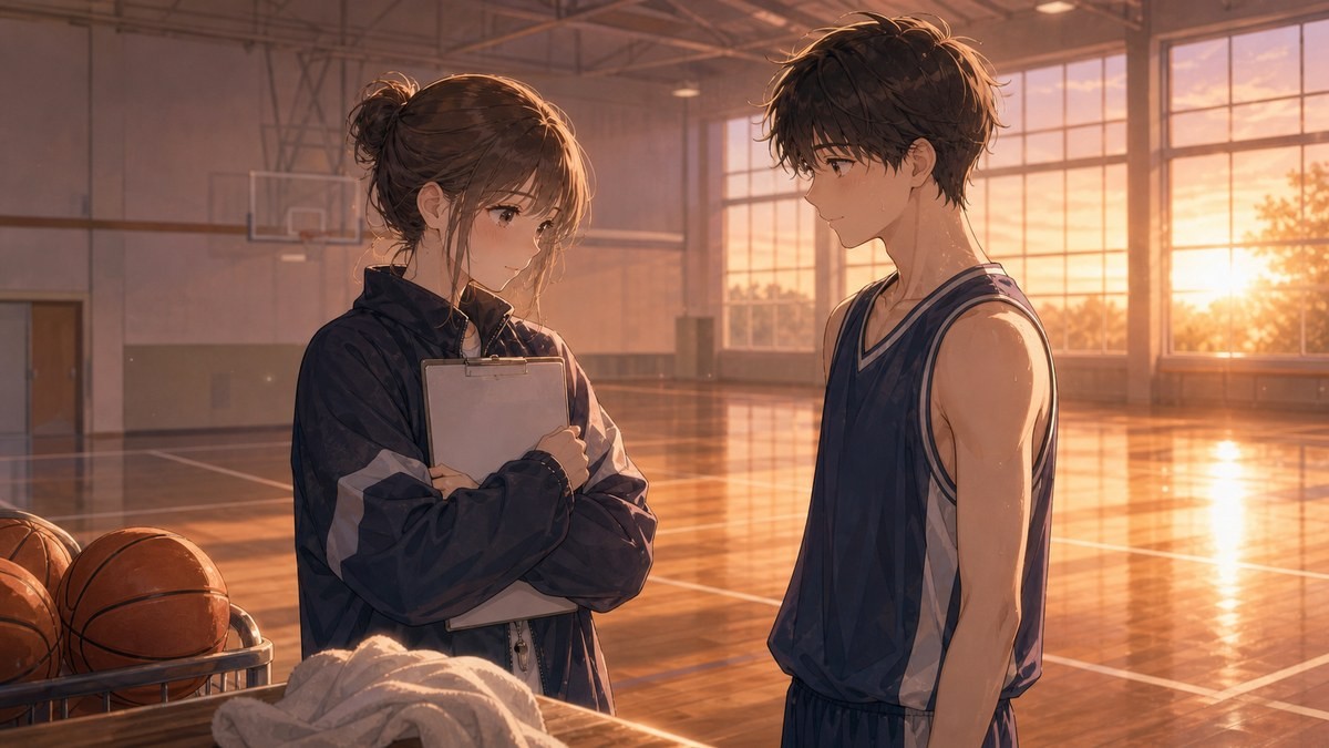 なまいきざかり6巻みどころ 両片思いが前へ進む体育館の夕景画像