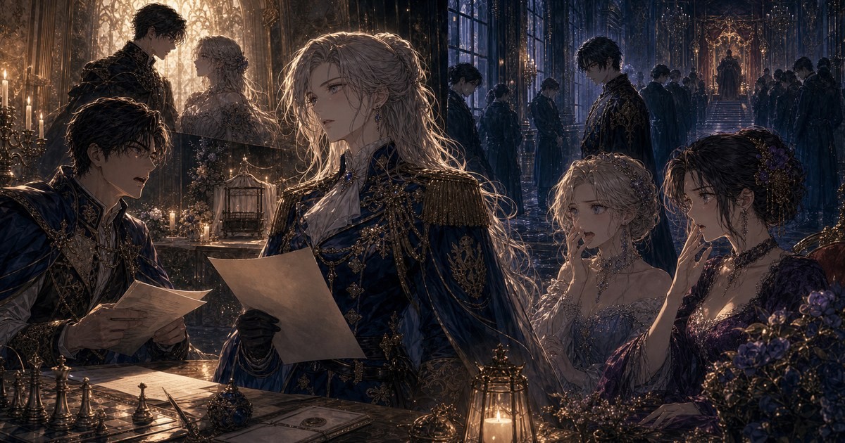 皇帝と女騎士210話211話 ポリアナの結婚発言と城内の緊張を描いたイメージ