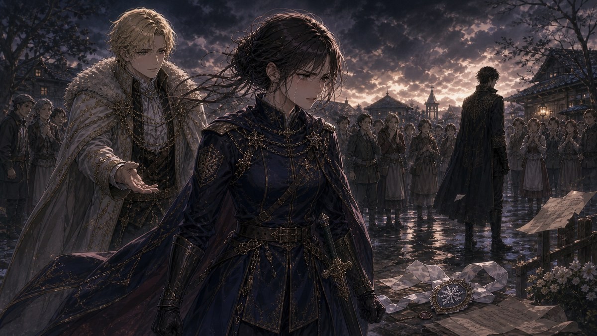 皇帝と女騎士256話257話 ネタバレ ポリアナがプラウの計画を知り村が騒然となるイメージ