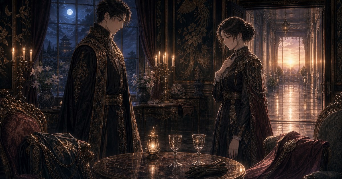 皇帝と女騎士264話265話 ルクソスの告白とポリアナとの朝の余韻を象徴するアイキャッチ画像