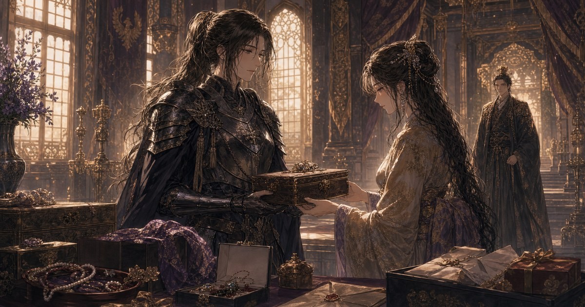 皇帝と女騎士272話273話 ポリアナが使わなくなった結婚準備品をシーケルへ譲るアイキャッチ画像