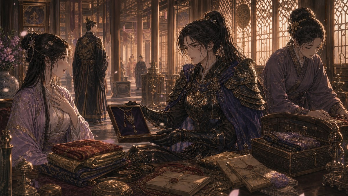 皇帝と女騎士272話273話ネタバレ ポリアナがシーケルに結婚準備品を譲る画像