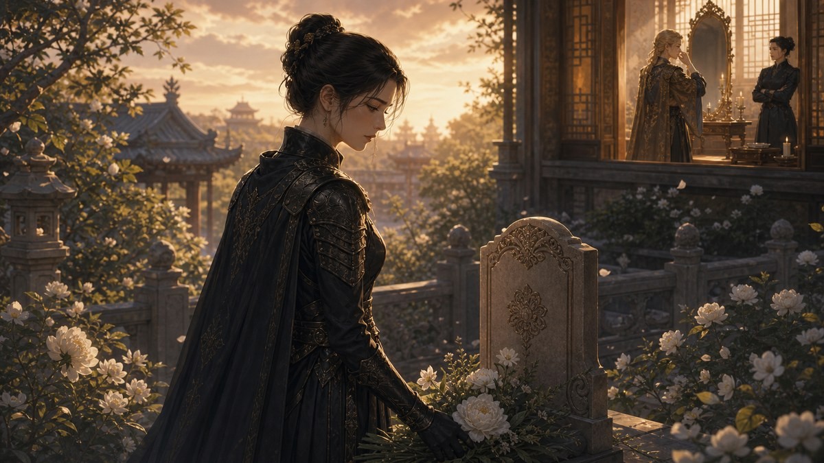 皇帝と女騎士326話327話ネタバレ ポリアナがレベッカの墓前で誇りや幸せを問い直す流れをまとめた画像