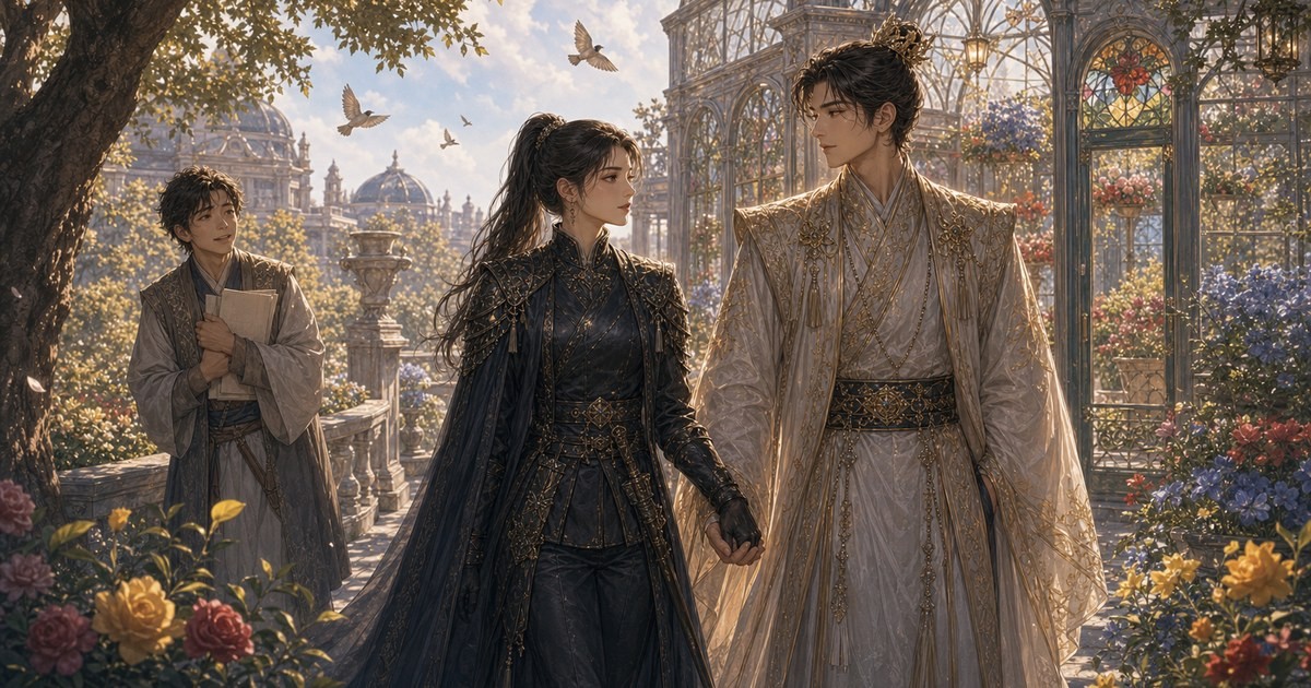 皇帝と女騎士336話337話 モモの名誉回復とポリアナがルクソスの手を取る温室デートのアイキャッチ画像