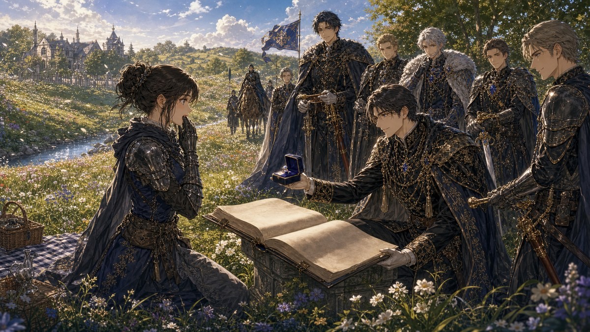 皇帝と女騎士358話359話ネタバレ ルクソスが法の本を示しポリアナへ再び求婚する流れをまとめた画像