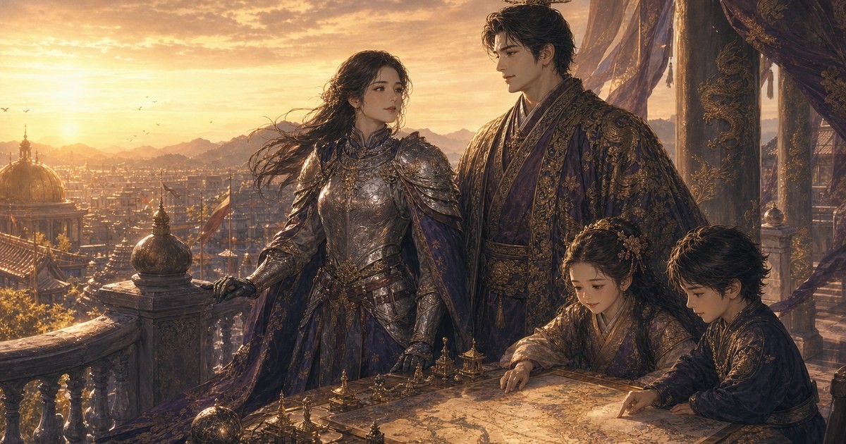 皇帝と女騎士361話362話最終回 ポリアナとルクソスと次世代を描いたアイキャッチ