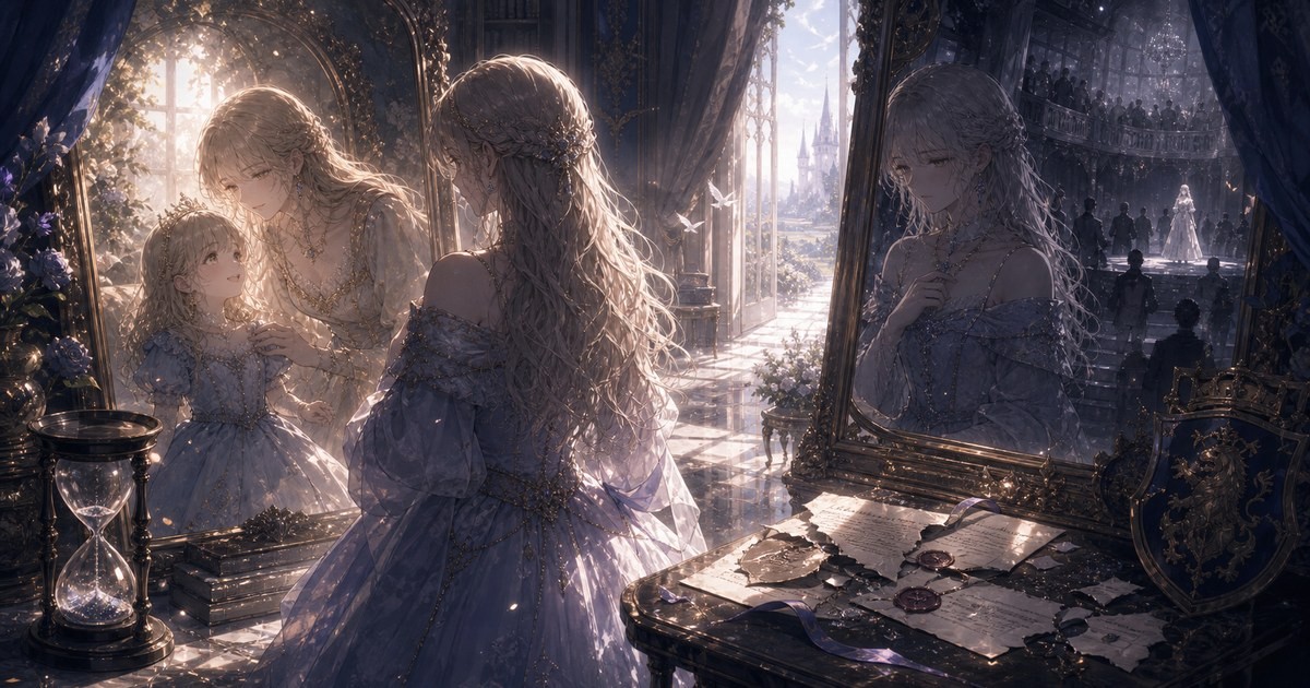 ルシア原作小説プロローグ 予知夢で未来を知る少女ルシアの始まりを描いたイメージ