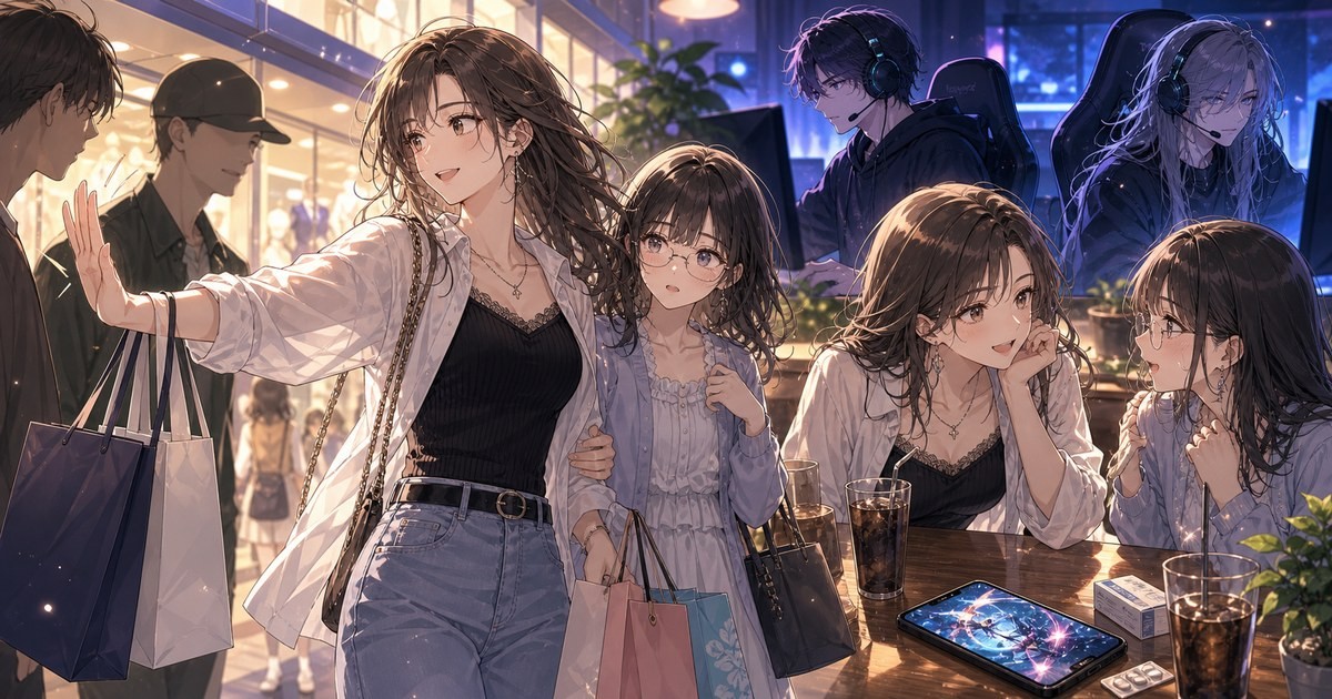 山田くんとLv999の恋をする107話 茜と椿の買い物とゲーム大会のイメージ