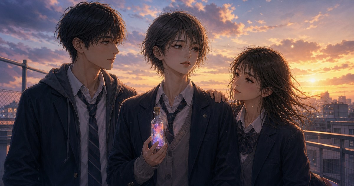 性別モナリザの君へ41話最終回 ひなせとりつとしおりの屋上を描いたアイキャッチ