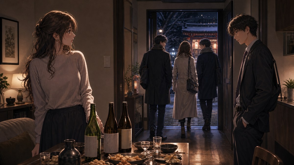 酒と恋には酔って然るべき5巻ネタバレ 新酒会と初詣のあと今泉が松子の家に戻る画像
