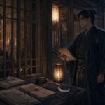 青楼オペラ11巻 茜と惣右助が吉原の格子越しに事件の真相と別れに向き合うイメージ