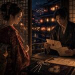 青楼オペラ5巻 茜と惣右助が証拠の本と手紙を前に真相へ迫るイメージ