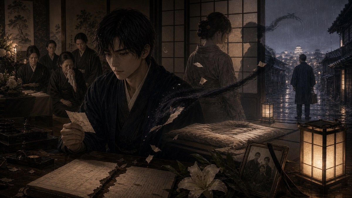 声なきものの唄106話 あらすじ 通夜と出生の真実で瀬島が家を捨てるイメージ