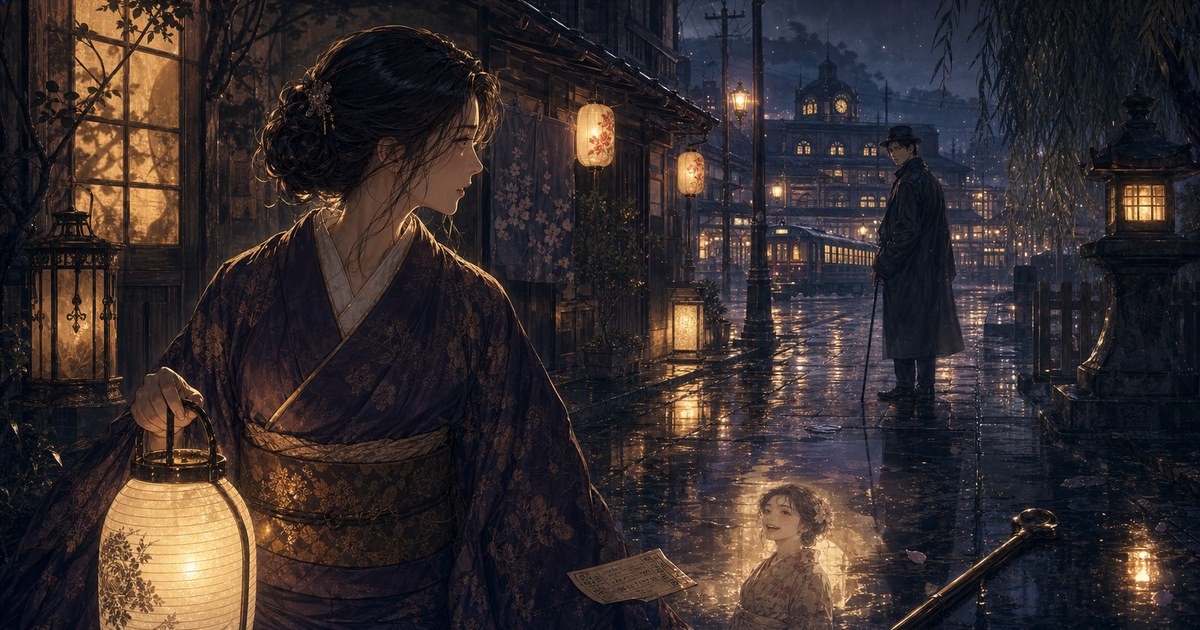 声なきものの唄109話 明子が徳次を夜の街で探すイメージ