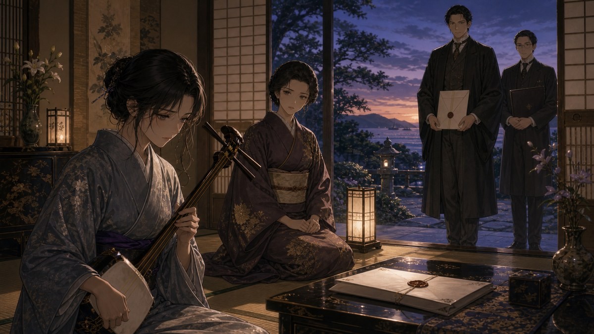 声なきものの唄27話あらすじ 三味線稽古中のチヌと身請け話の来訪をまとめた画像