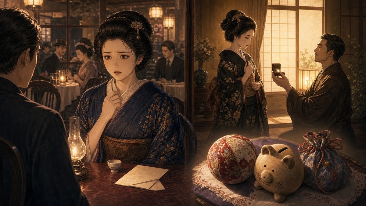 声なきものの唄54話 あらすじ 料亭での告白とチヌへの求婚をまとめたイメージ