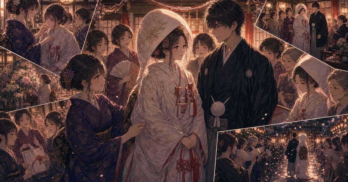 声なきものの唄81話 巴太夫の最後の花道と東陽楼での祝言を描いたイメージ