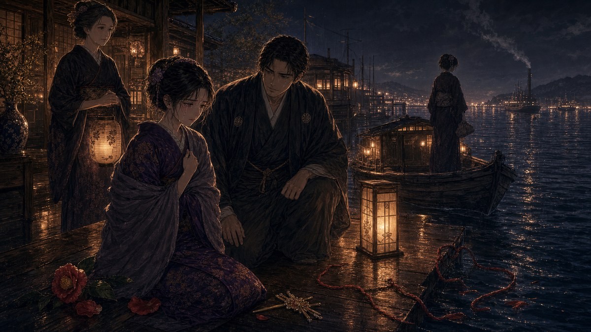 声なきものの唄90話 あらすじ チヌを慰める公三郎と大阪へ向かうサヨリのイメージ