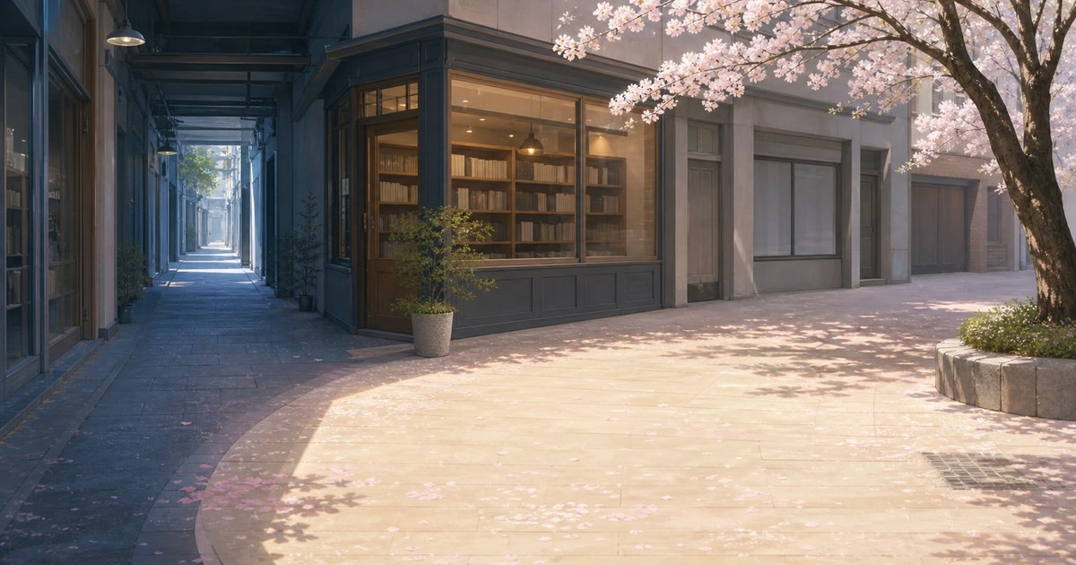花野井くんと恋の病4巻 早春の街の書店と広がる光が花野井くんの人間関係の変化を象徴する画像