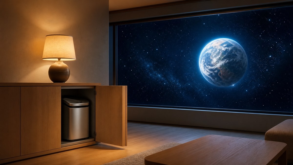 人喰いマンション読解ポイント 再利用装置を組み込んだ家具と灯りと宇宙景の画像