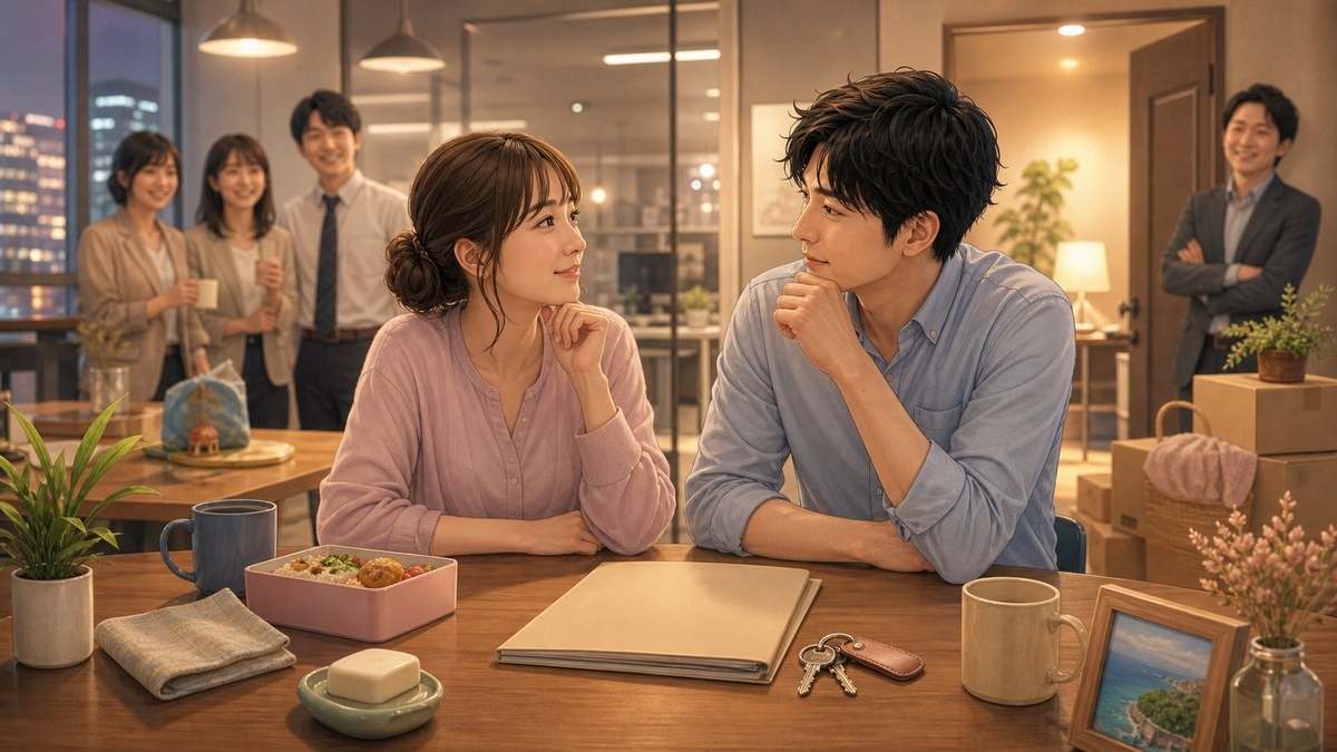 あせとせっけん4巻あらすじ 交際報告と同棲提案と新生活準備を表す要約画像