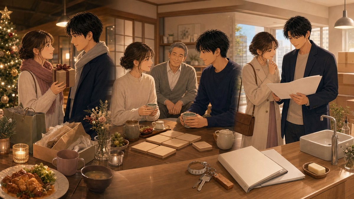 あせとせっけん5巻ネタバレ クリスマスデートと家族への挨拶と1LDK選びをまとめた要約画像